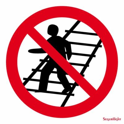 Señal Prohibido cruzar las vias