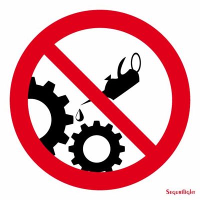 Señal Prohibido engrasar en funcionamiento