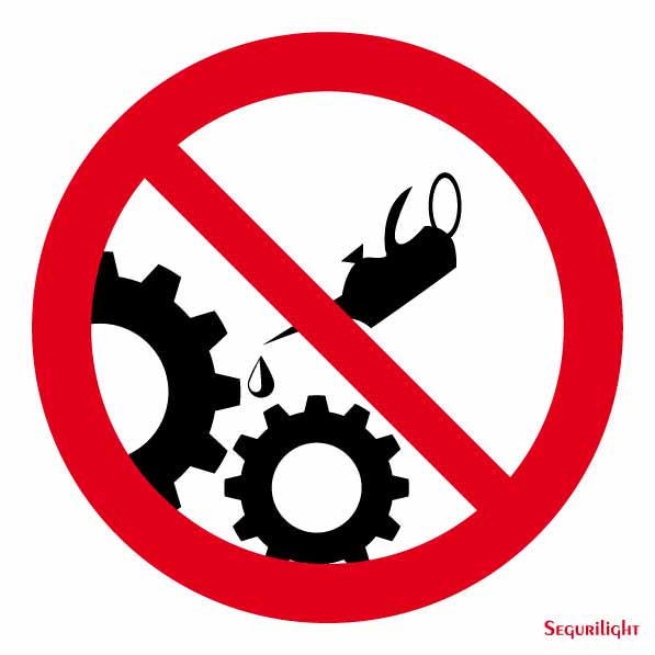 Señal Prohibido engrasar en funcionamiento