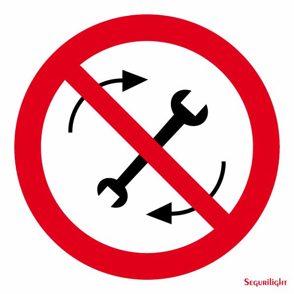 Señal Prohibido reparar en funcionamiento
