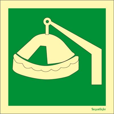 Señal IMO balsa salvavidas arriable con pescante