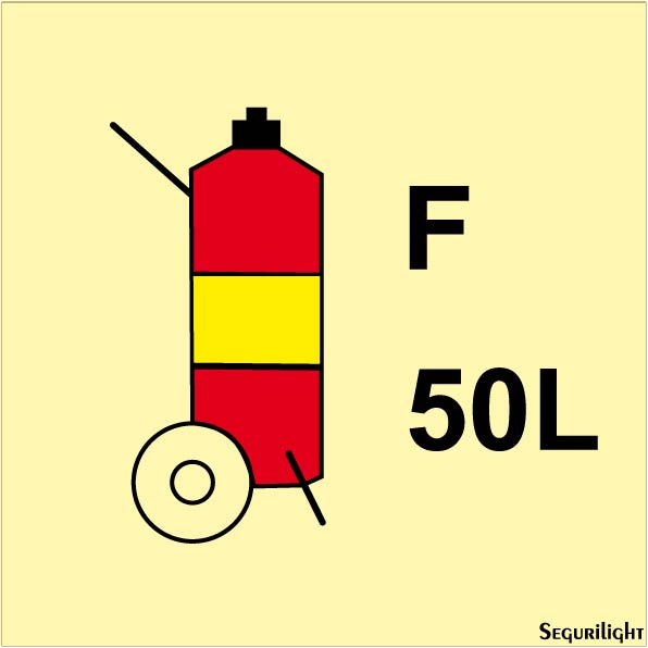 Señal IMO carro extintor de espuma 50L.