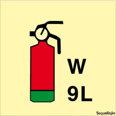 Señal IMO extintor de agua de 9l.