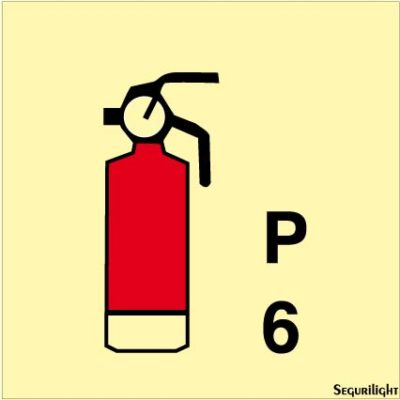 Señal IMO extintor de polvo de 6kg.