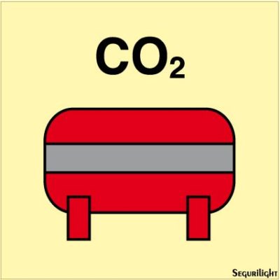 Señal IMO instalación contra incendios de CO2
