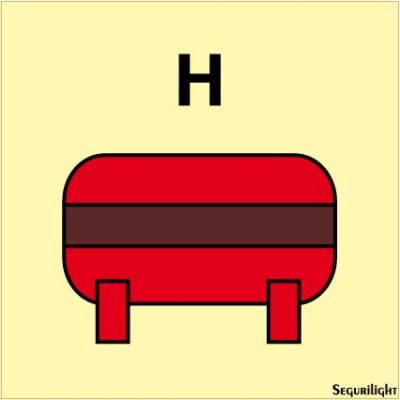 Señal IMO instalación contra incendios de gas