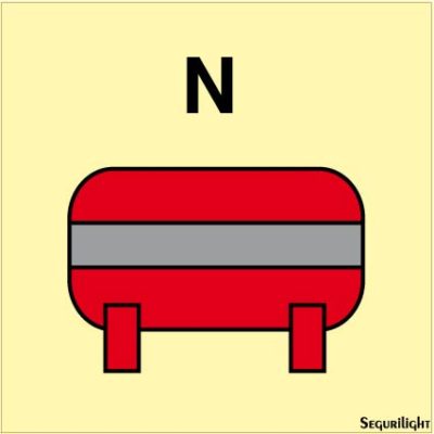 Señal IMO instalación contra incendios de nitrógeno