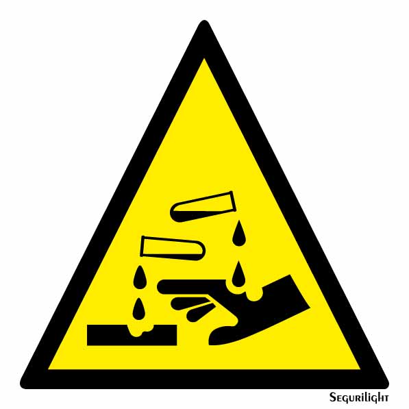 Señal Peligro materias corrosivas